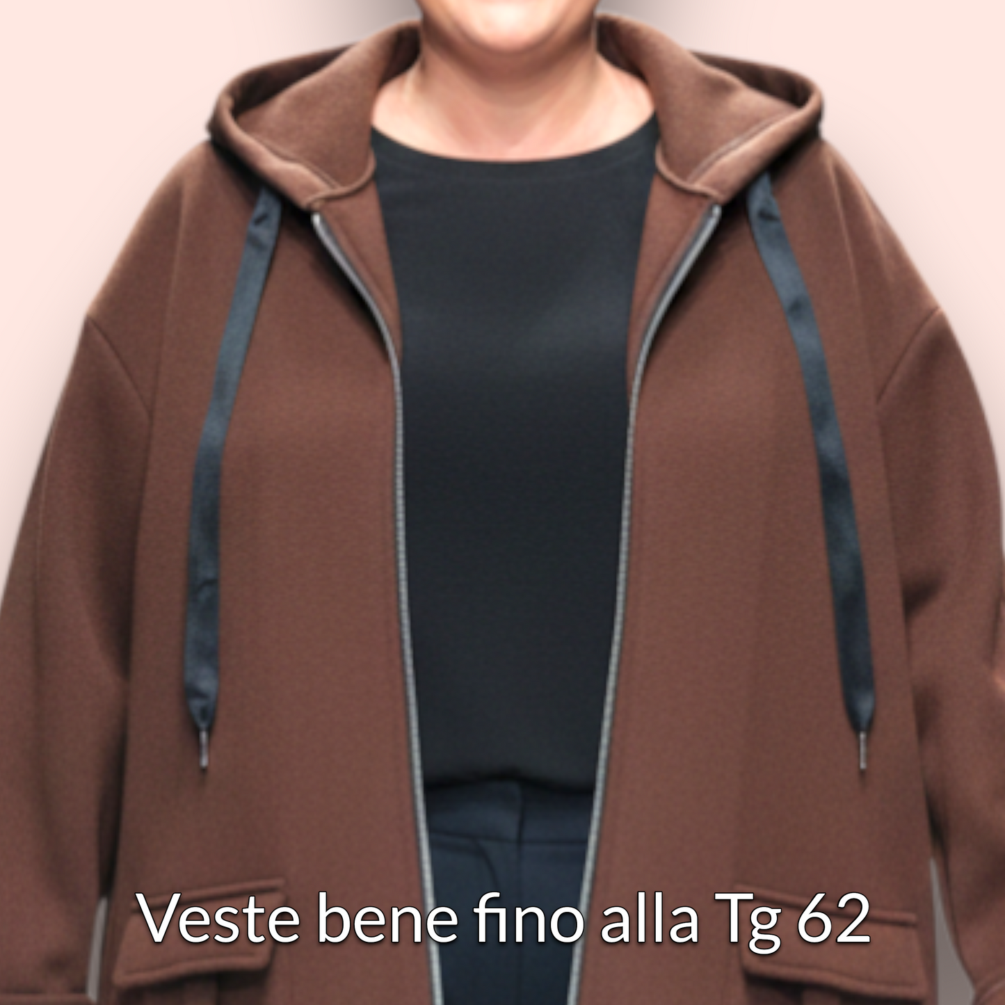 Maxi Felpa Taglie Forti  Made in Italy Constance