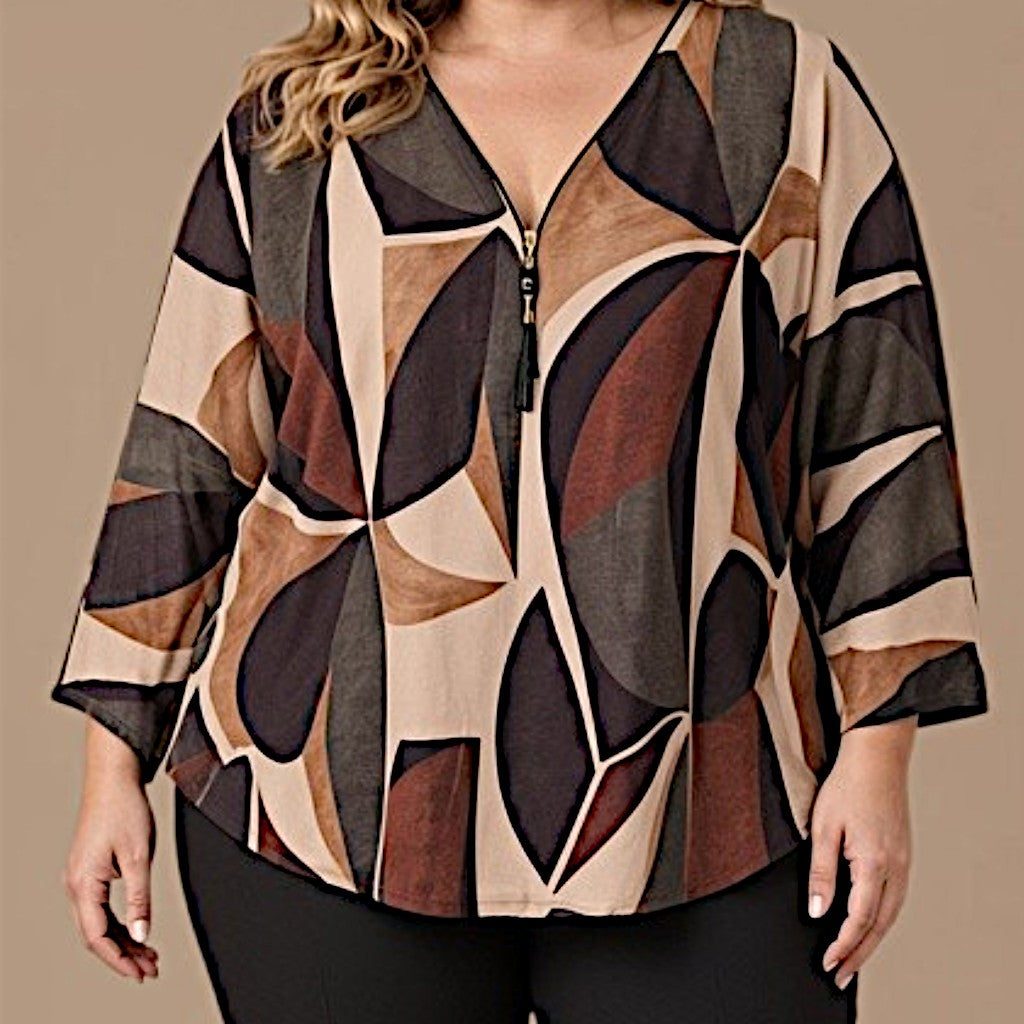 Maxi Maglia in Crepe Con Zip Mina