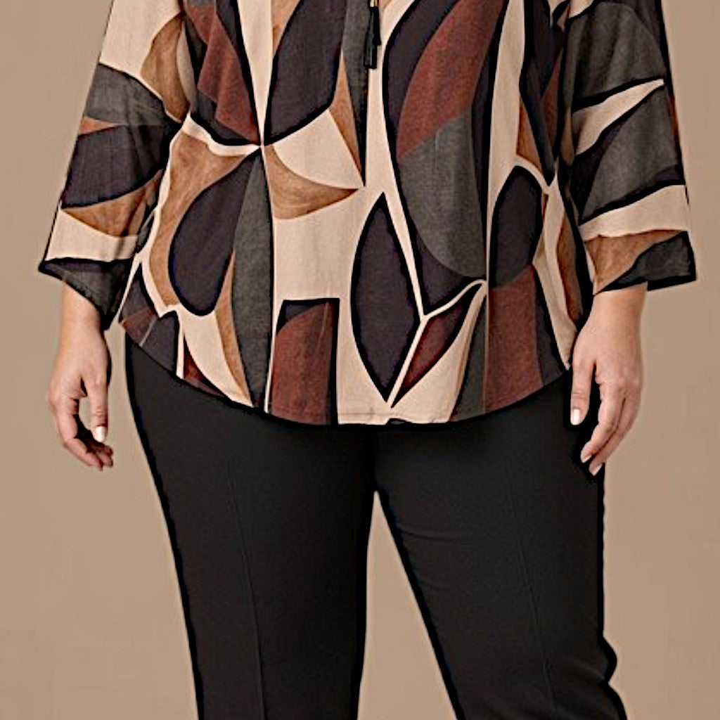 Maxi Maglia in Crepe Con Zip Mina