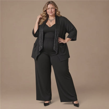 Maxi Spolverino in Georgette e Pajettes Ines