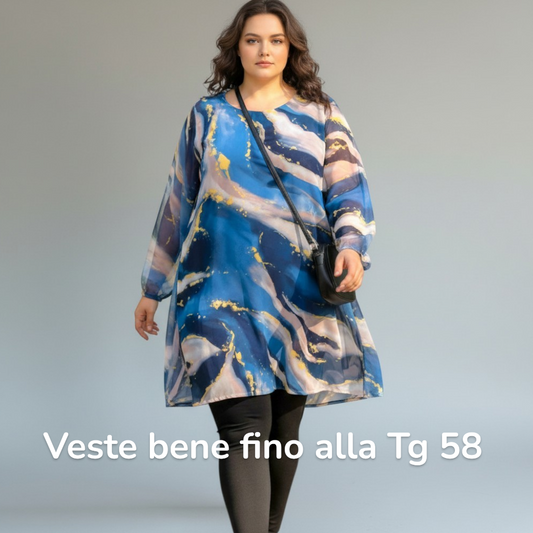 Maxi Maglia Doppia in Tulle e Viscosa Duse