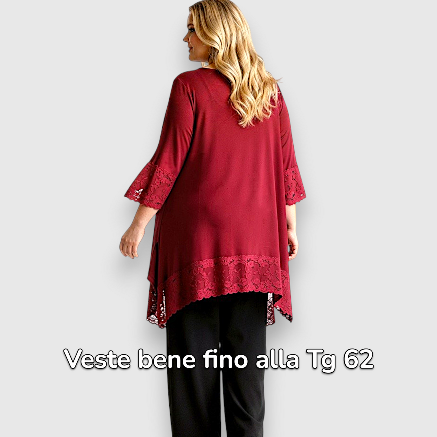 Maxi Maglia Rifinita in Pizzo Alda