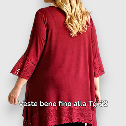 Maxi Maglia Rifinita in Pizzo Alda