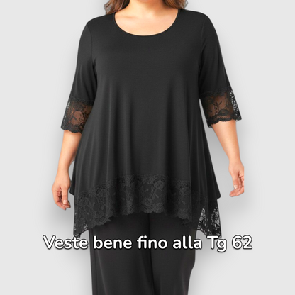 Maxi Maglia Rifinita in Pizzo Palma
