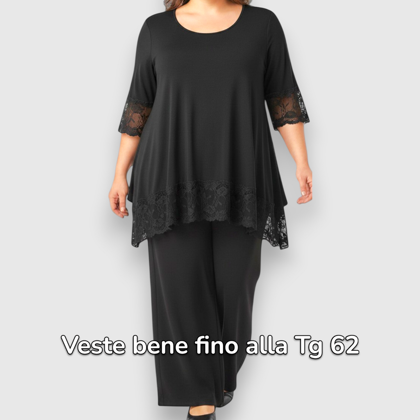 Maxi Maglia Rifinita in Pizzo Palma