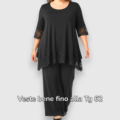 Maxi Maglia Rifinita in Pizzo Palma