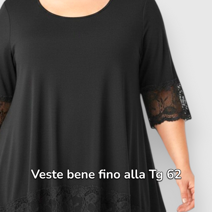 Maxi Maglia Rifinita in Pizzo Palma