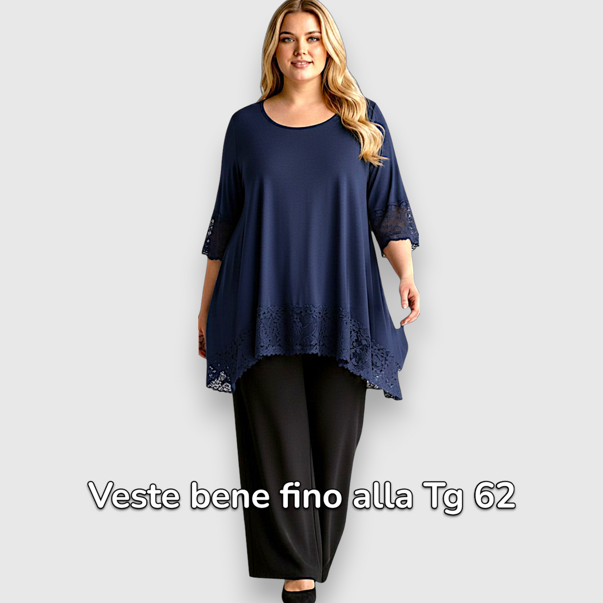Maxi Maglia Rifinita in Pizzo Nadia