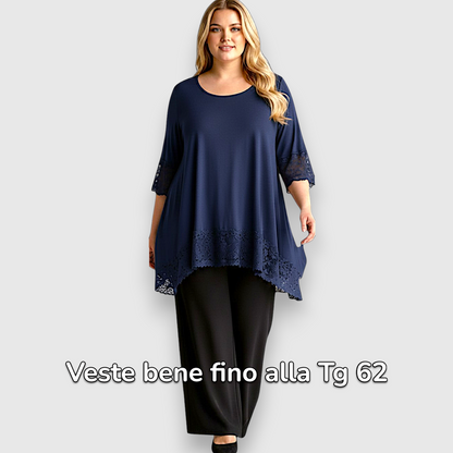 Maxi Maglia Rifinita in Pizzo Nadia