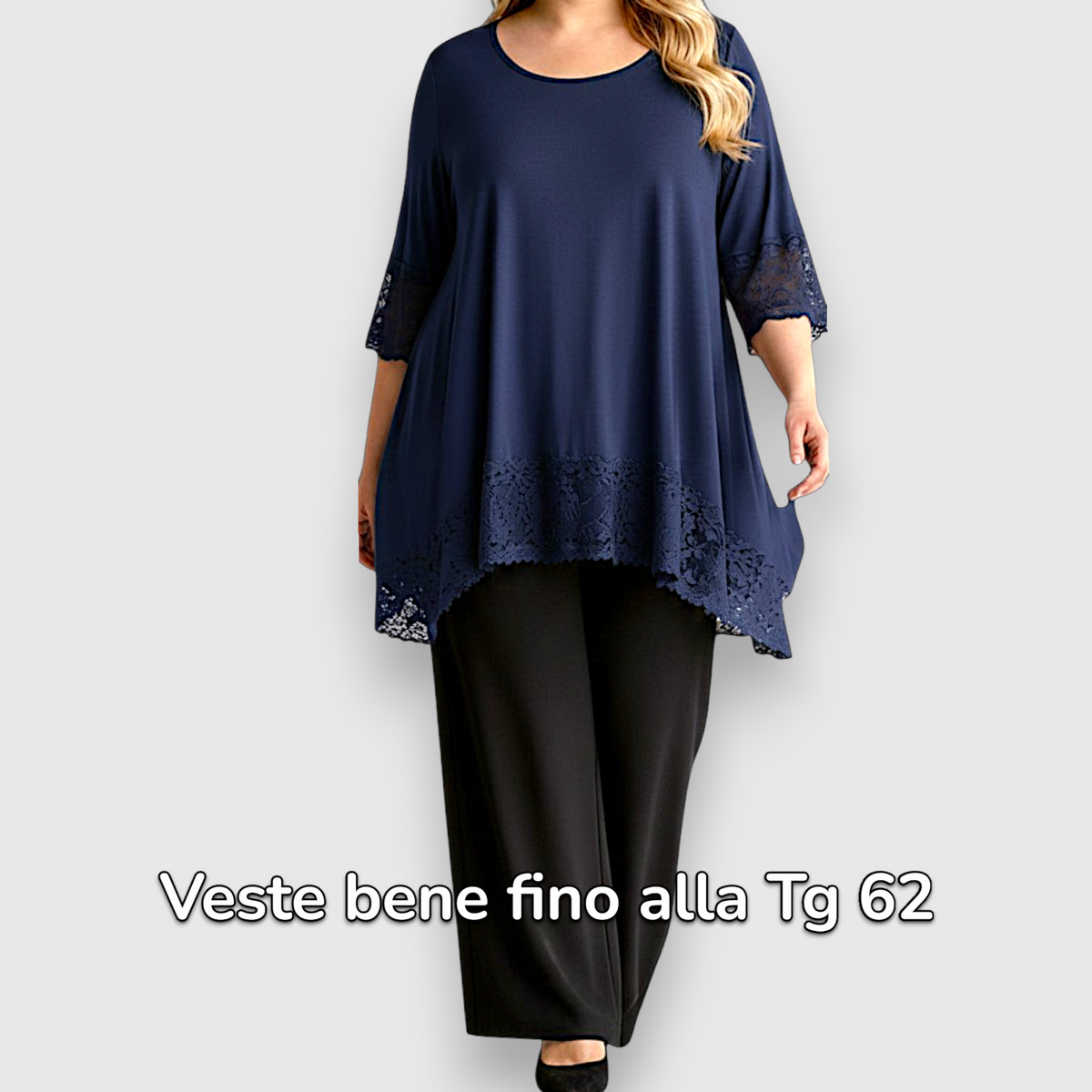 Maxi Maglia Rifinita in Pizzo Nadia