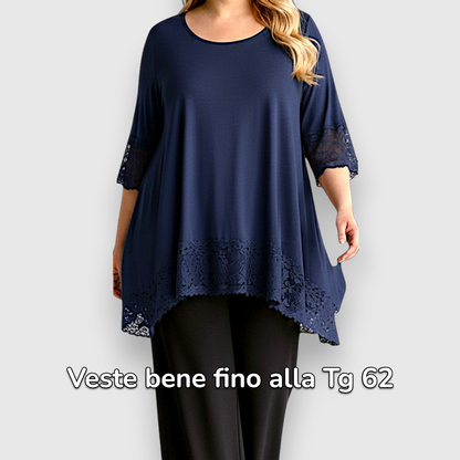 Maxi Maglia Rifinita in Pizzo Nadia