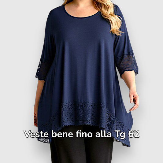 Maxi Maglia Rifinita in Pizzo Nadia