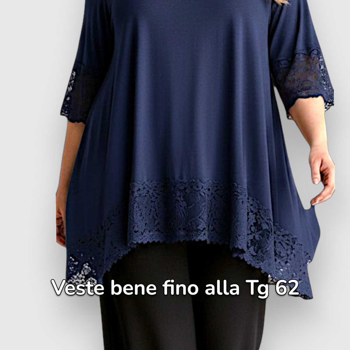 Maxi Maglia Rifinita in Pizzo Nadia