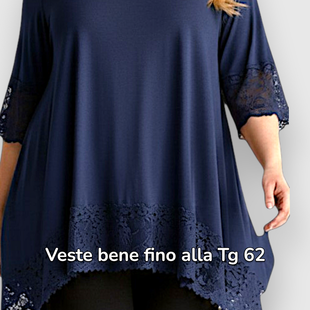Maxi Maglia Rifinita in Pizzo Nadia