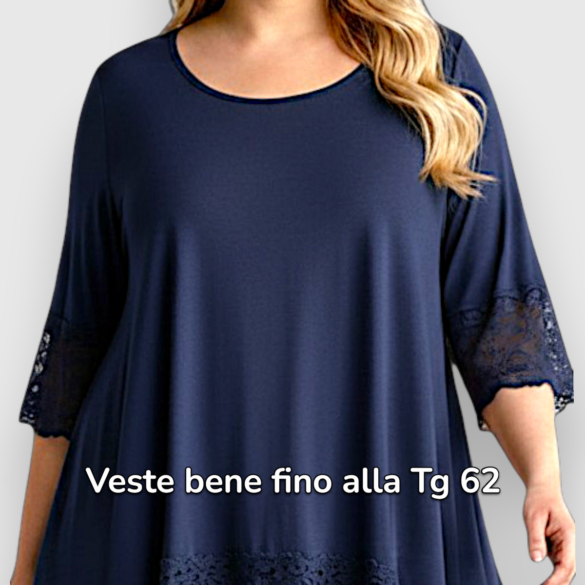 Maxi Maglia Rifinita in Pizzo Nadia