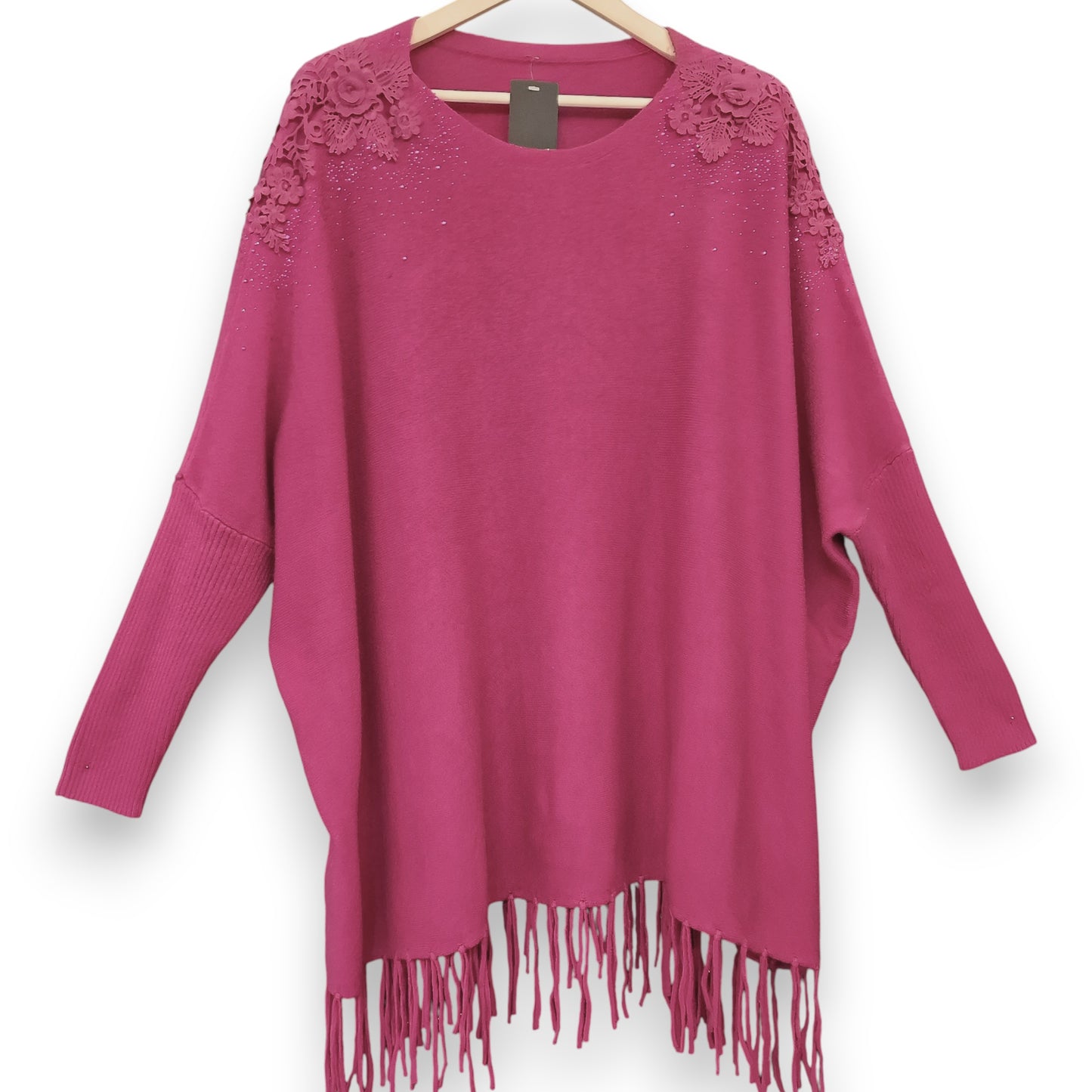 Maxi Maglia con Fiori e Strass Oris