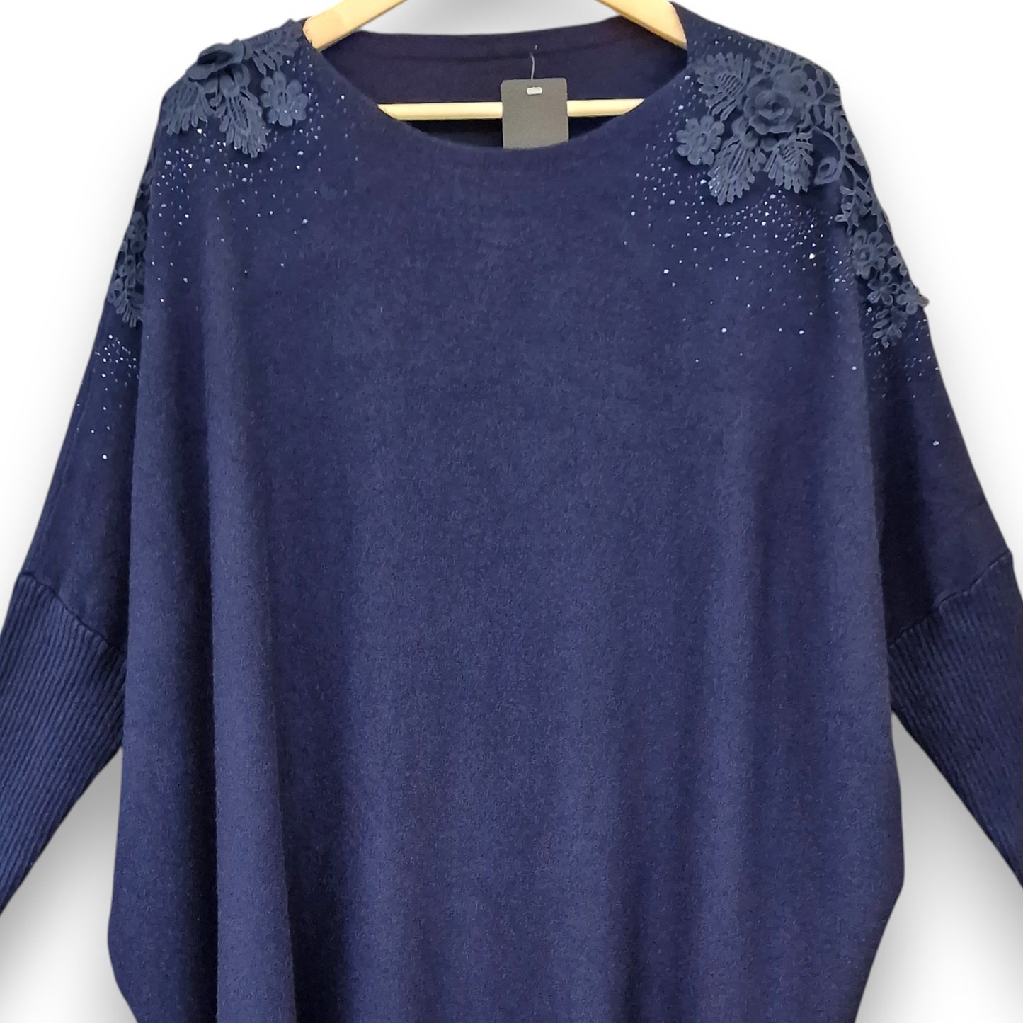 Maxi Maglia con Fiori e Strass Odette