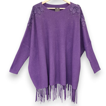 Maxi Maglia con Fiori e Strass Orione