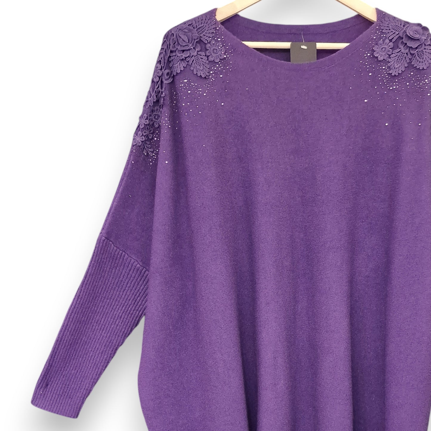 Maxi Maglia con Fiori e Strass Orione