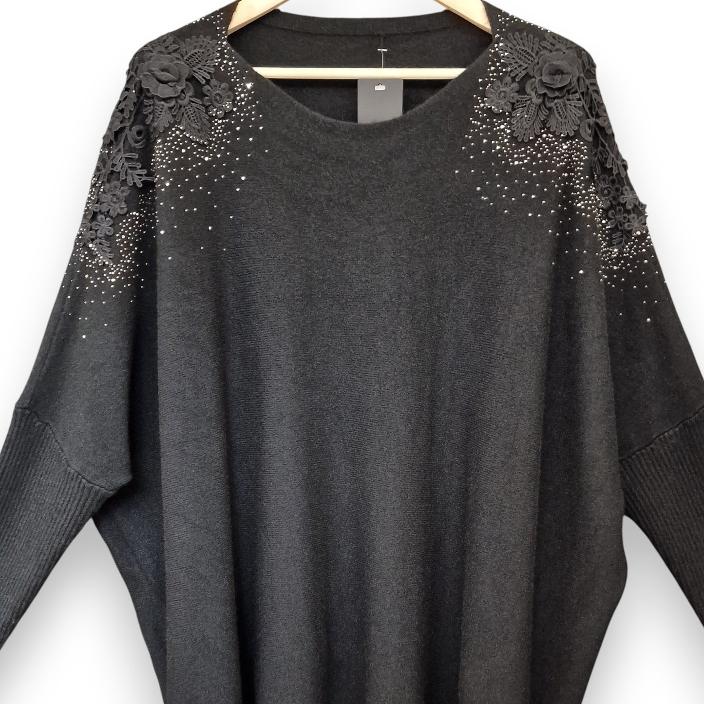 Maxi Maglia con Fiori e Strass Olly