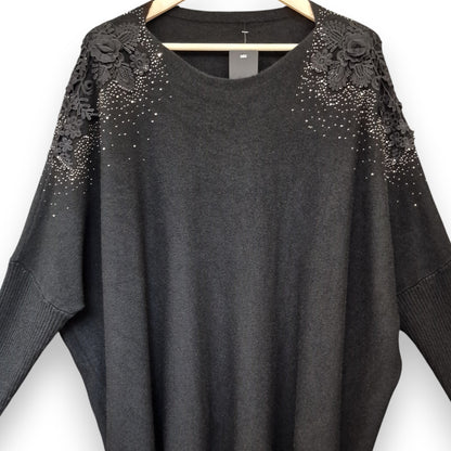 Maxi Maglia con Fiori e Strass Olly