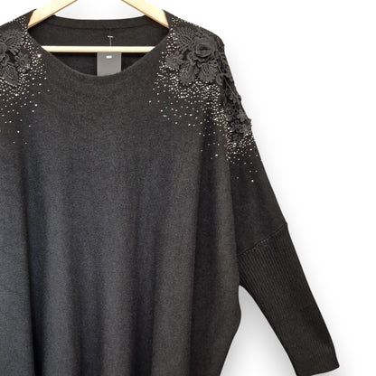 Maxi Maglia con Fiori e Strass Olly