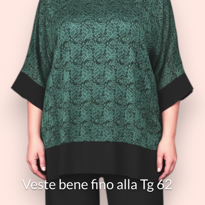 Completo Taglie Forti In Pizzo e Viscosa Edera