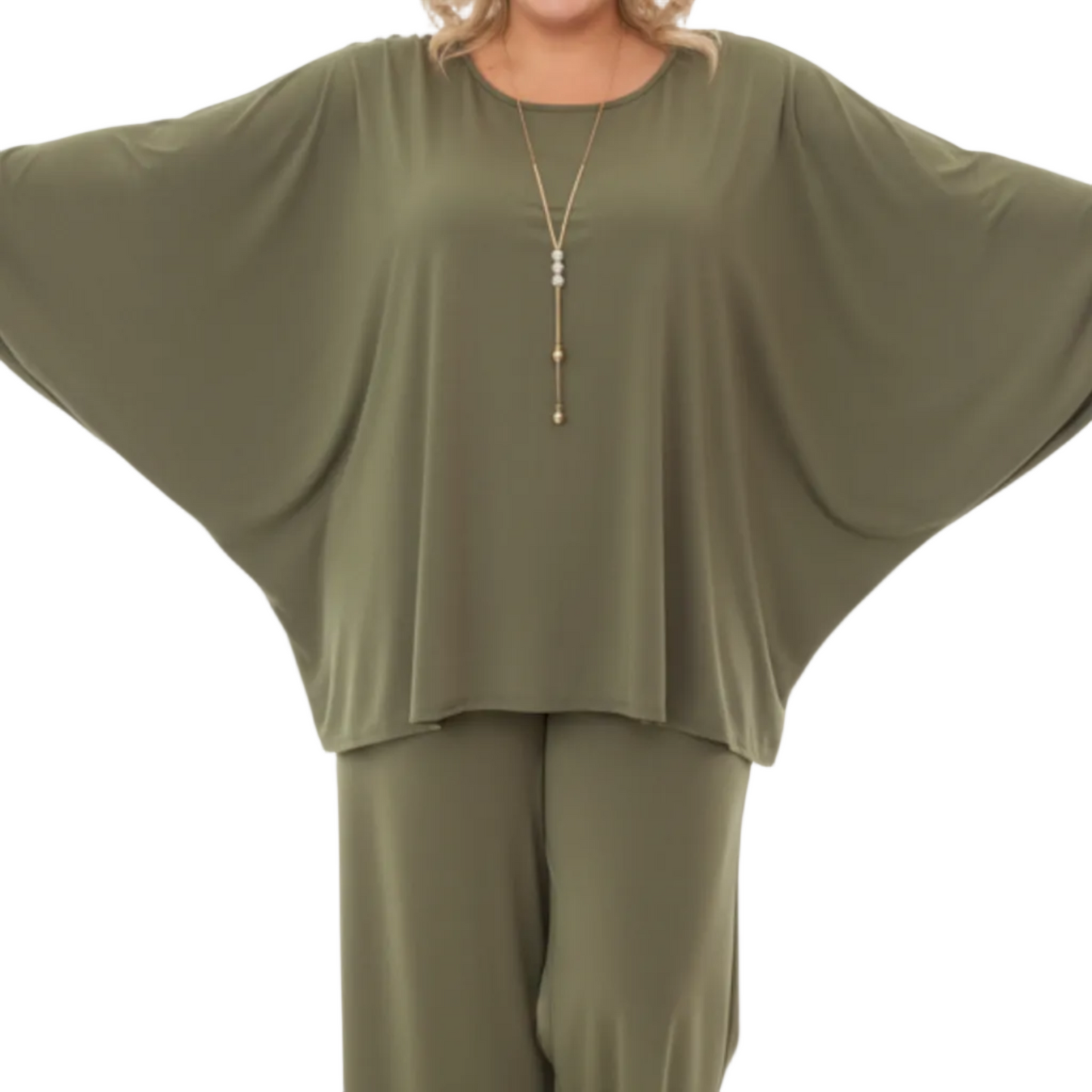 Maxi Maglia in Crepe Con Collana Mika