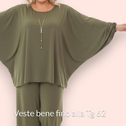 Maxi Maglia in Crepe Con Collana Mika
