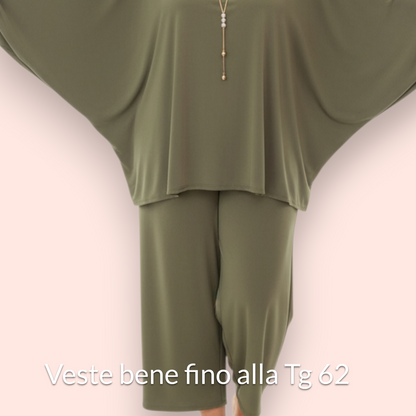 Maxi Maglia in Crepe Con Collana Mika