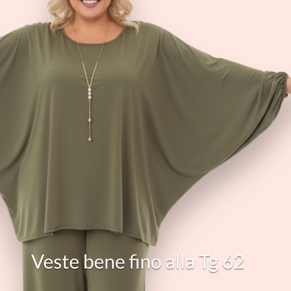 Maxi Maglia in Crepe Con Collana Mika