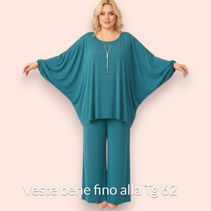 Maxi Maglia in Crepe Con Collana Morgana