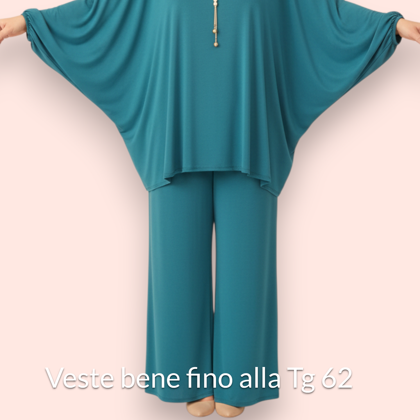 Maxi Maglia in Crepe Con Collana Morgana