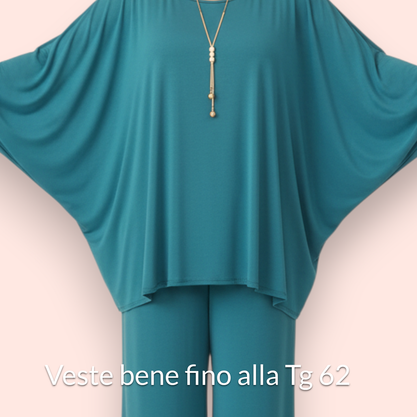 Maxi Maglia in Crepe Con Collana Morgana