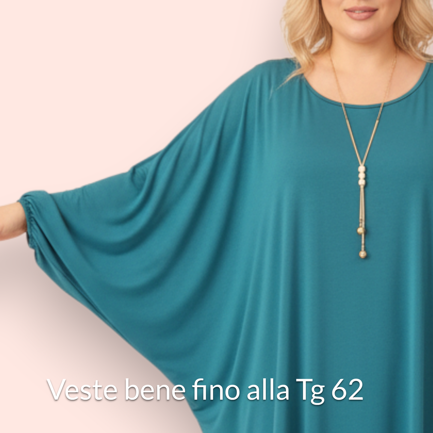 Maxi Maglia in Crepe Con Collana Morgana