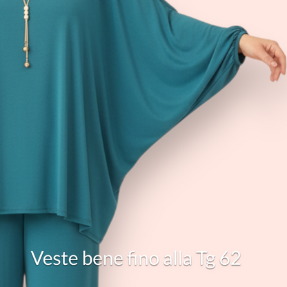 Maxi Maglia in Crepe Con Collana Morgana