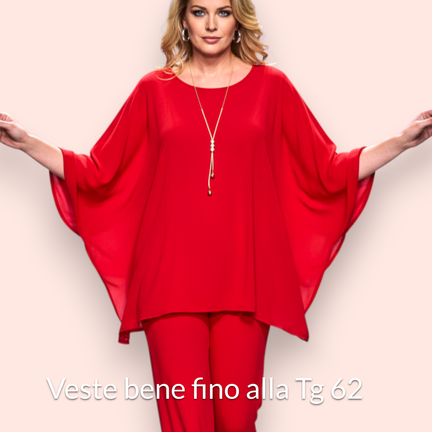 Maxi Maglia in Crepe Con Collana Maggy