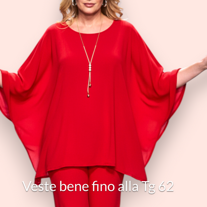 Maxi Maglia in Crepe Con Collana Maggy