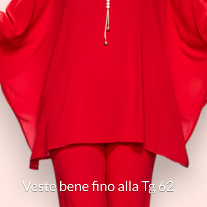 Maxi Maglia in Crepe Con Collana Maggy