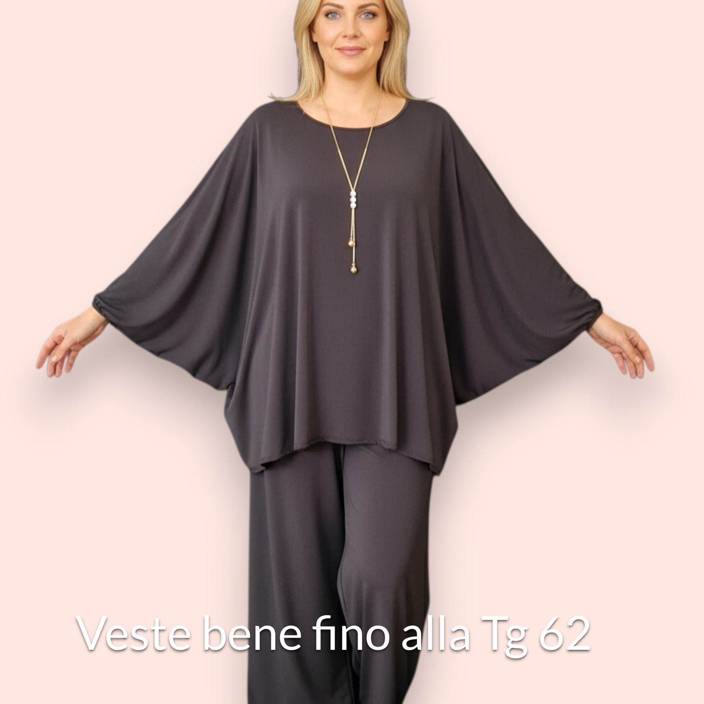 Maxi Maglia in Crepe Con Collana Milly