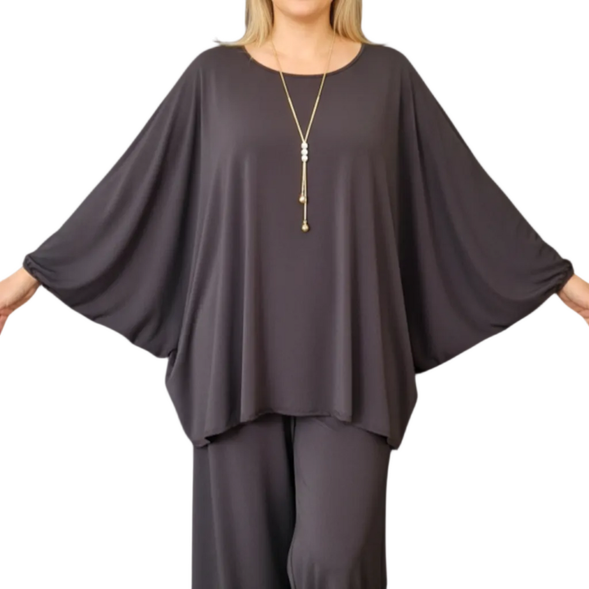Maxi Maglia in Crepe Con Collana Milly