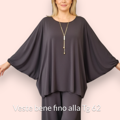 Maxi Maglia in Crepe Con Collana Milly