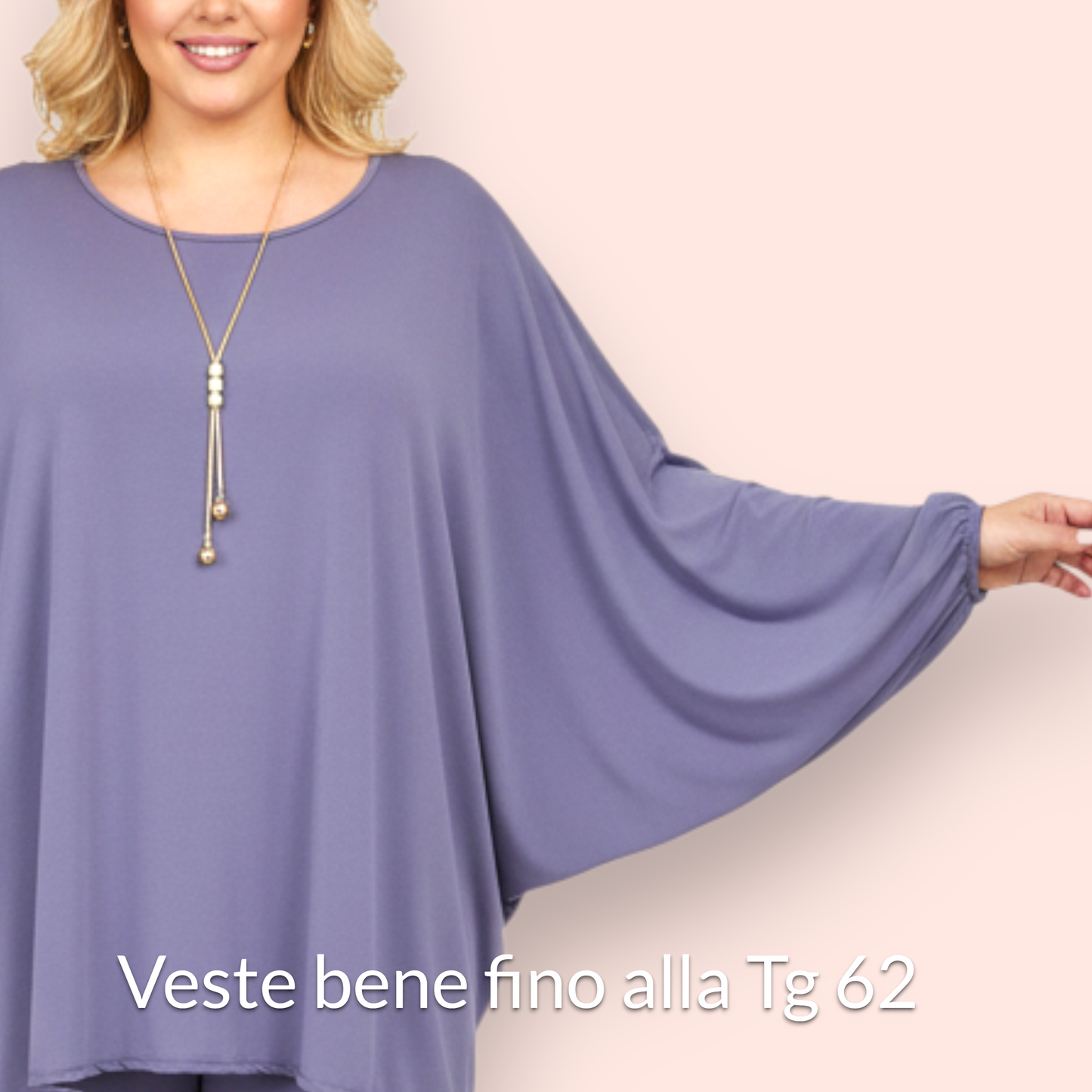 Maxi Maglia in Crepe Con Collana Morine