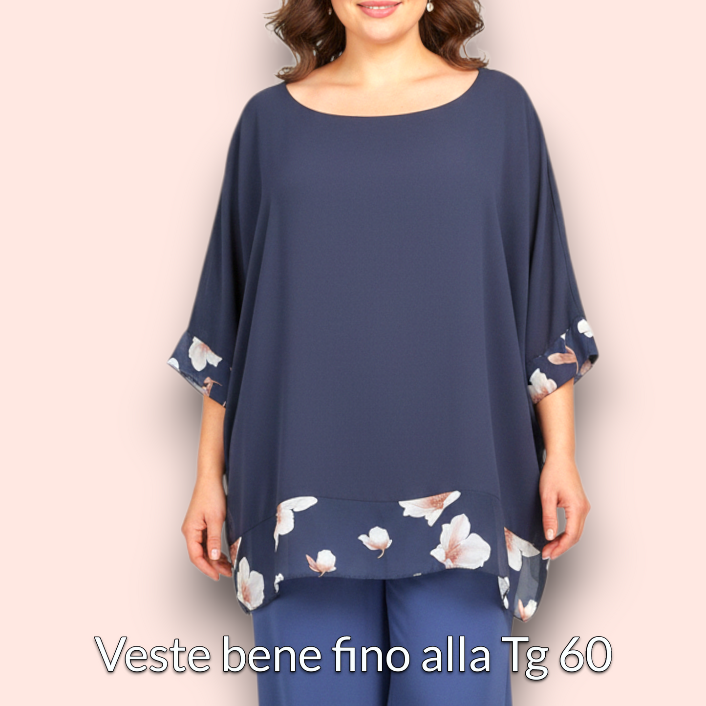 Maxi Maglia Doppia in Georgette e Viscosa Claudia