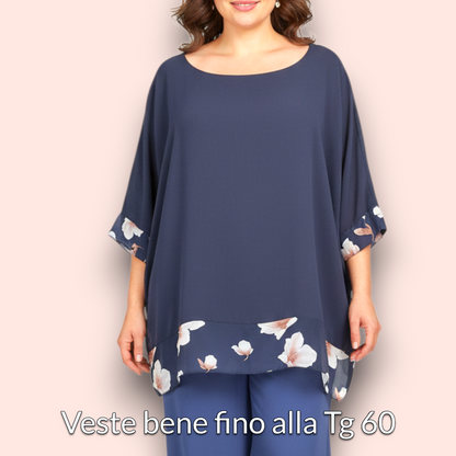 Maxi Maglia Doppia in Georgette e Viscosa Claudia