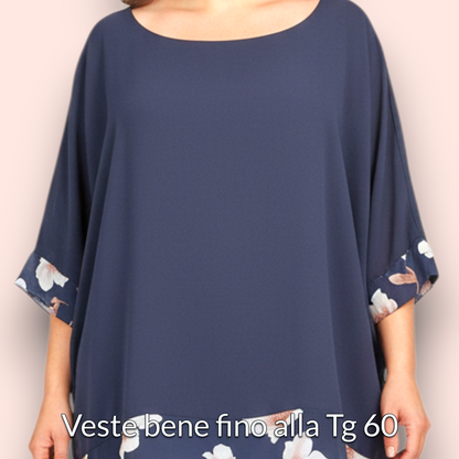 Maxi Maglia Doppia in Georgette e Viscosa Claudia