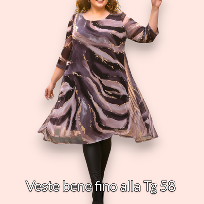 Maxi Maglia Doppia in Tulle e Viscosa Doria