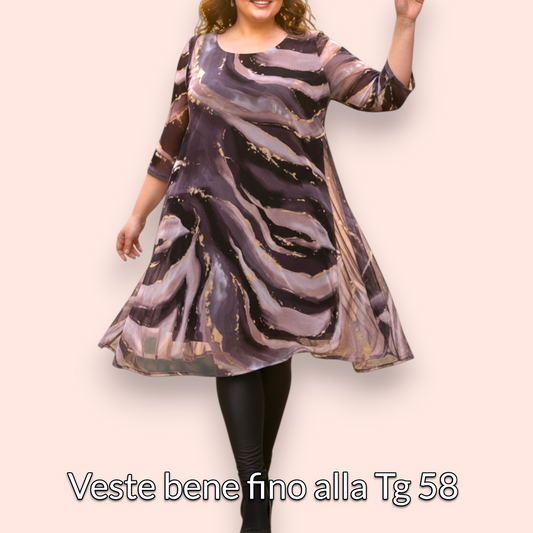 Maxi Maglia Doppia in Tulle e Viscosa Doria