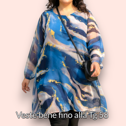 Maxi Maglia Doppia in Tulle e Viscosa Duse