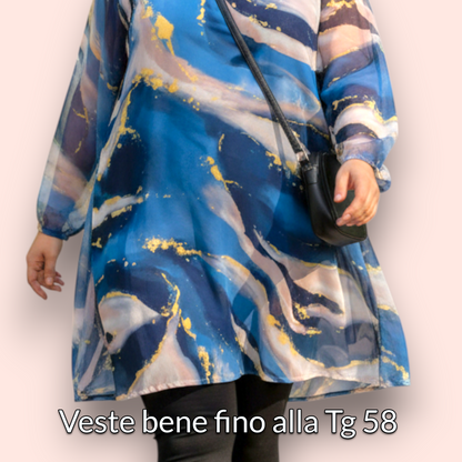 Maxi Maglia Doppia in Tulle e Viscosa Duse